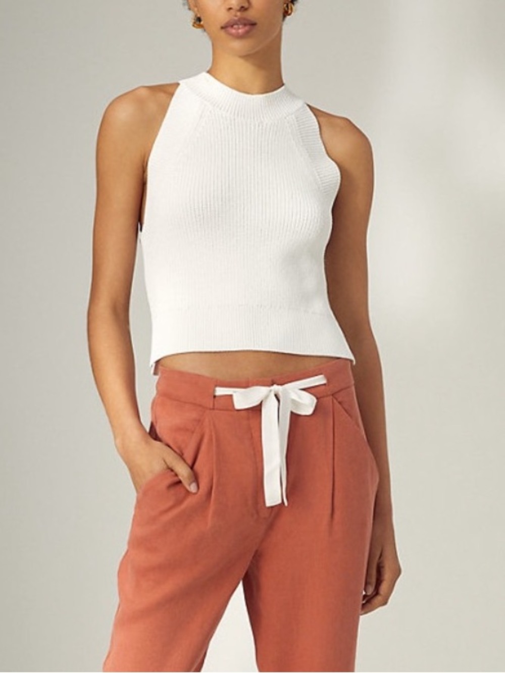 Wilfred Aritzia Crevier Ribbed Knit Halter Tank Top